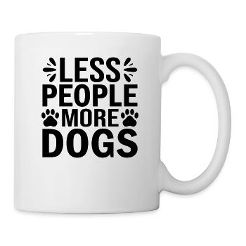 Moins de gens plus de chiens - Mug blanc - blanc - Droite
