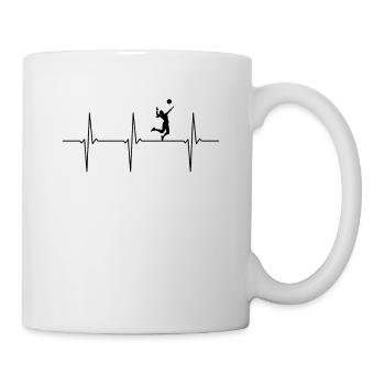 Volleyball EKG Herzschlag - Tasse - Weiß - Rechts