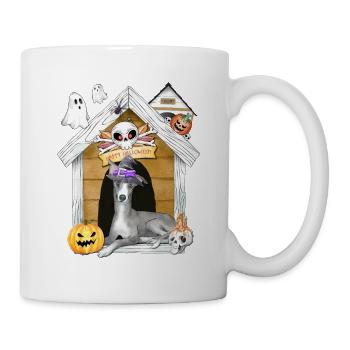 Halloween Greyhound Dog Witch - Mug - white - Right