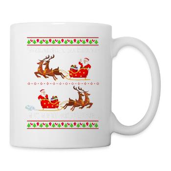Weihnachtsmann dreht um Mundschutz vergessen - Tasse - Weiß - Rechts