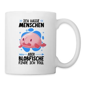 Blobfisch ich hasse Menschen hässlicher Fisch Meme - Tasse - Weiß - Rechts