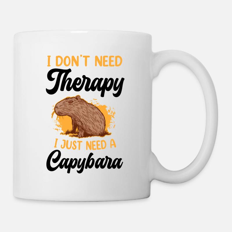 Capybara est ma thérapie capybara - Mug blanc - blanc
