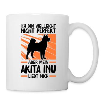 Mein Akita Inu liebt mich japanischer Spitz - Tasse - Weiß - Rechts