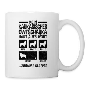 Owtscharka Hundetricks Kaukasischer Hund - Tasse - Weiß - Rechts