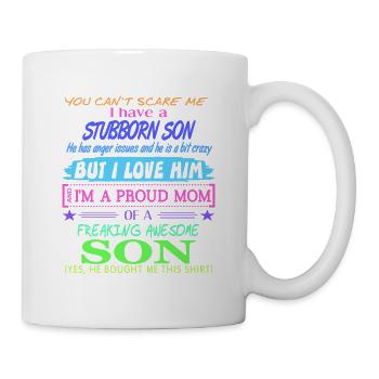 Funny Proud MOM Of A Freaking Awesome Son Present - Mug - white - Right