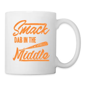 Smack Dab au milieu Drôle de baseball rétro - Mug blanc - blanc - Droite