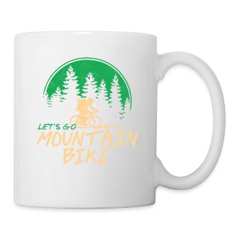 Let's Go Mountain Bike Retro Biking T-Shirt - Tasse - Weiß - Rechts
