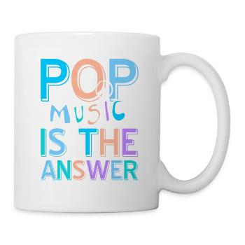 Pop Music Is The Answer Awesome Retro T-Shirt - Tasse - Weiß - Rechts
