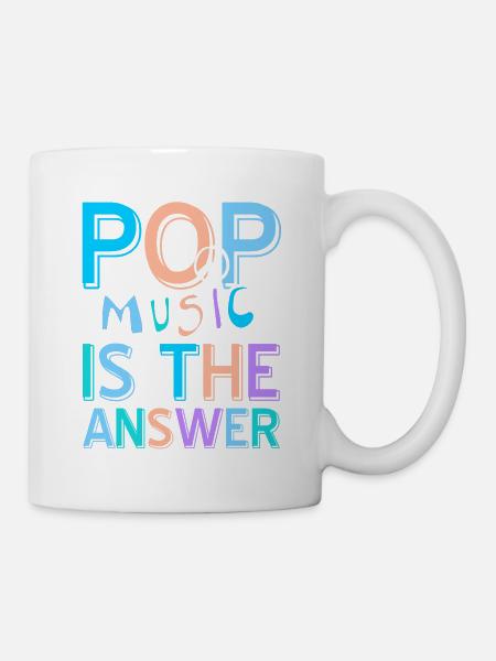 Pop Music Is The Answer Awesome Retro T-Shirt - Tasse - Weiß
