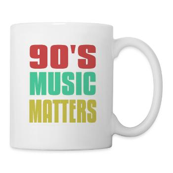 90's Music Matters Retro Vintage T-Shirt Present - Tasse - Weiß - Rechts