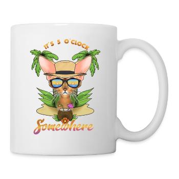 It Is 5 OClock Somewhere Drinking Abyssinian Cat - Mug - white - Right