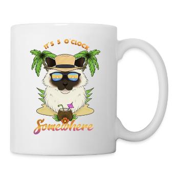 It is 5 OClock Somewhere Drinking Burman Cat - Mug - white - Right