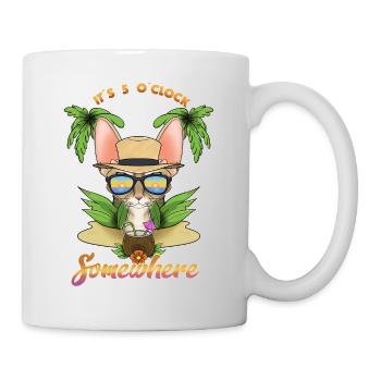 Il est 5 oclock quelque part en buvant Devon Rex Cat - Mug blanc - blanc - Droite