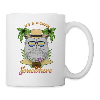 It Is 5 OClock Somewhere Drinking Persian Cat - Tasse - Weiß - Rechts