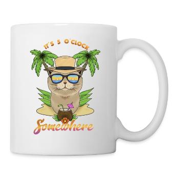 Il est 5 oclock quelque part en buvant Scottish Fold - Mug blanc - blanc - Droite