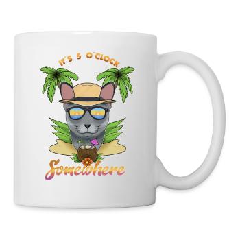 Il est 5 oclock quelque part en buvant du bleu russe - Mug blanc - blanc - Droite