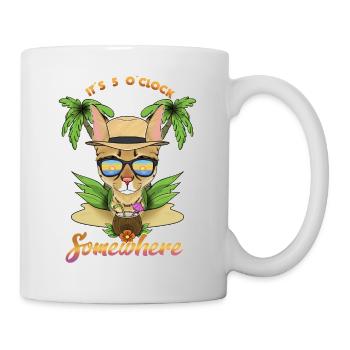 It Is 5 OClock Somewhere Drinking Savannah Cat - Tasse - Weiß - Rechts