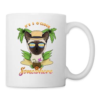 It Is 5 OClock Somewhere Drinking Siamese Cat - Mug - white - Right