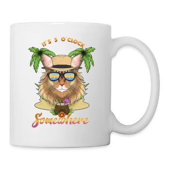 It Is 5 OClock Somewhere Drinking Siberian Cat - Mug - white - Right