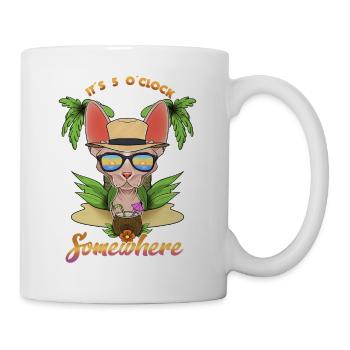 It Is 5 OClock Somewhere Drinking Sphynx Cat - Tasse - Weiß - Rechts