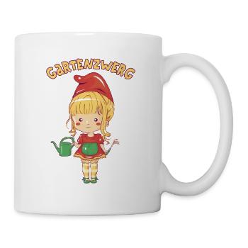 Gärtnerin Mädchen Gartenzwerg Kinder Garten Helfer - Tasse - Weiß - Rechts