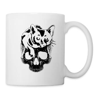 Cat Halloween Cat Lover Funny Cat Halloween Cat - Tasse - Weiß - Rechts