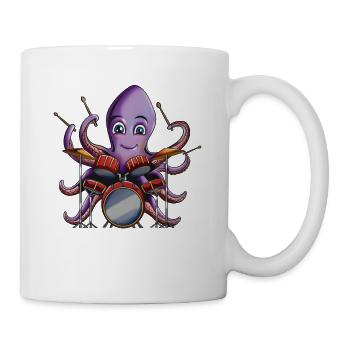 Drums Music Songs Octopus Band Drummer - Mug - white - Right