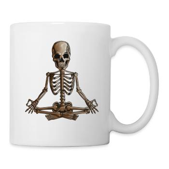 Skeleton Meditation Yoga Vacances Halloween Design - Mug blanc - blanc - Droite