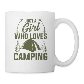 girl loves camping - Mug - white - Right