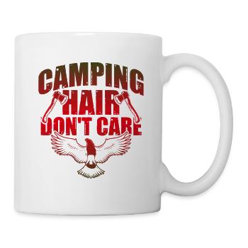 camping hair don't care - Mug - white - Right