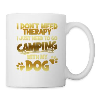 camping dog therapy - Mug - white - Right