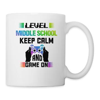 Level MIDDLE SCHOOL keep calm and game on - Mug - white - Right
