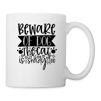 Beware of the dog Children are also shady - Mug - white - Right