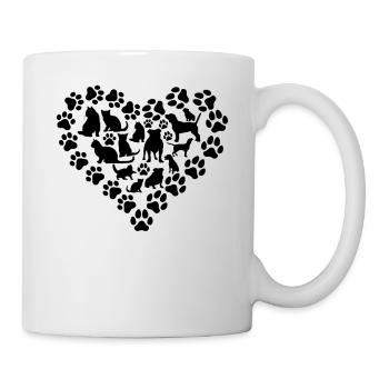Amoureux des chiens Propriétaires de chiens Amoureux des chats Chat - Mug blanc - blanc - Droite