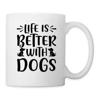 La vie est meilleure avec les chiens - Mug blanc - blanc - Droite