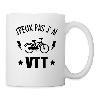 J'peux pas j'ai vtt - Mug blanc - blanc - Droite