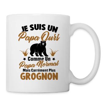 Je suis un papa ours c'est comme un papa normal - Mug blanc - blanc - Droite