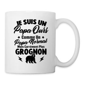 Je suis un papa ours c'est comme un papa normal - Mug blanc - blanc - Droite