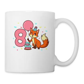 With fox - girl's birthday 8 years - Mug - white - Right