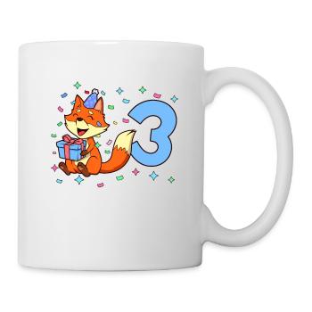 Mit Fuchs - Jungen Geburtstag 3 Jahre - Tasse - Weiß - Rechts
