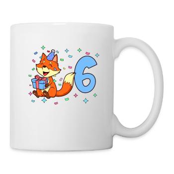Avec renard - anniversaire de garçon 6 ans - Mug blanc - blanc - Droite