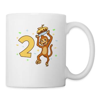 With monkey - children's birthday 2 years - Mug - white - Right