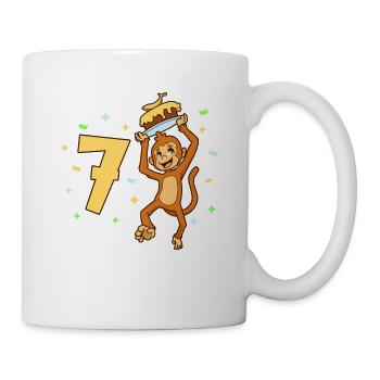 With monkey - children's birthday 7 years - Mug - white - Right