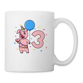 With pig - children's birthday 3 years - Mug - white - Right