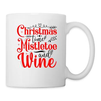 Weihnachtszeit Mistelzweig und Wein Ugly Christmas - Tasse - Weiß - Rechts