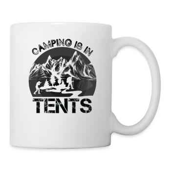 Zelten ist Zelten Wandershirt - Tasse - Weiß - Rechts