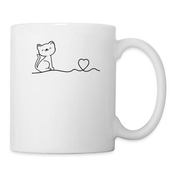 Cat Heartbeat Cat Lovers Cat Owner - Mug - white - Right