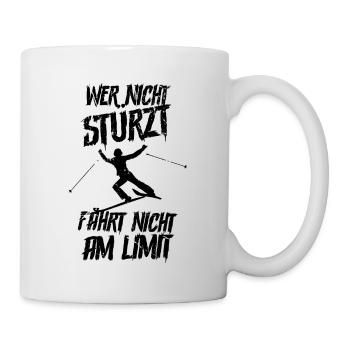 Skifahren Ski - Tasse - Weiß - Rechts