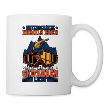 Skifahren Ski - Tasse - Weiß - Rechts