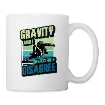 Gravity et moi sommes respectueusement en désaccord - Mug blanc - blanc - Droite